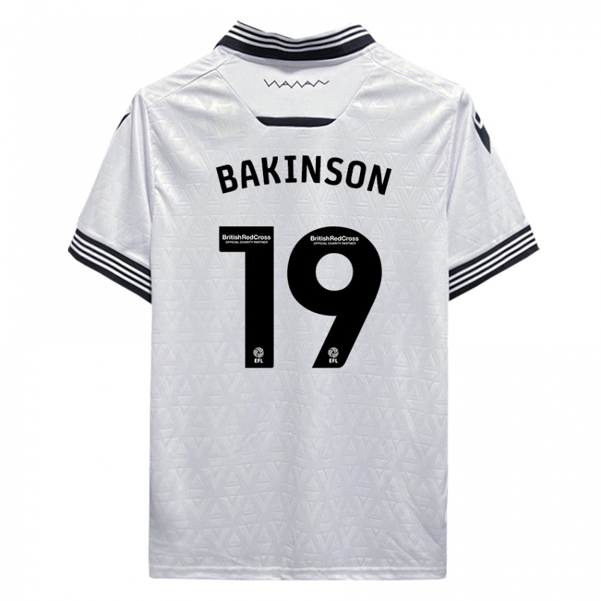 Barn Tyreeq Bakinson #19 Hvit Bortetrøye Drakt Trøye 2023/24 Skjorter T-Skjorte