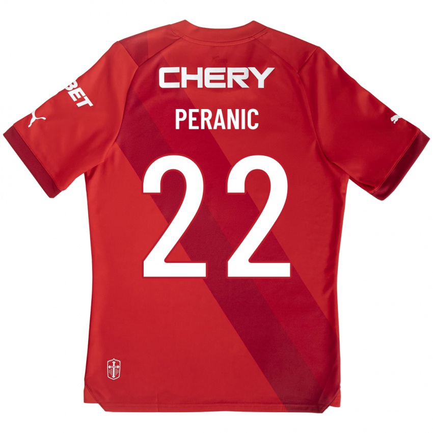 Barn Nicolás Peranic #22 Rød Bortetrøye Drakt Trøye 2023/24 Skjorter T-Skjorte