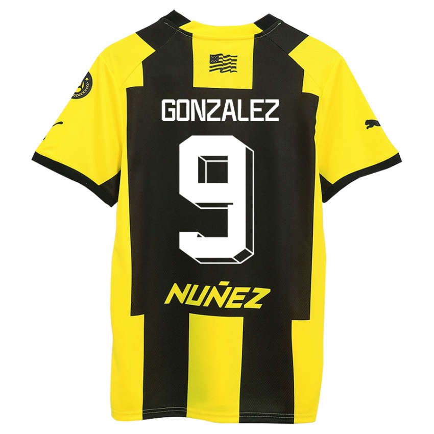 Mann Franco González #9 Gul Svart Hjemmetrøye Drakt Trøye 2023/24 Skjorter T-Skjorte