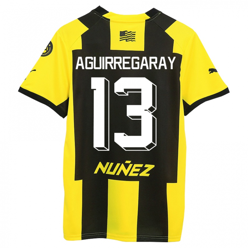 Mann Matías Aguirregaray #13 Gul Svart Hjemmetrøye Drakt Trøye 2023/24 Skjorter T-Skjorte