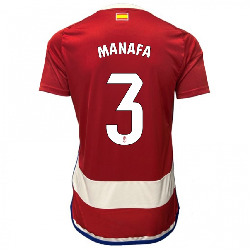 Mann Wilson Manafa #3 Rød Hjemmetrøye Drakt Trøye 2023/24 Skjorter T-Skjorte