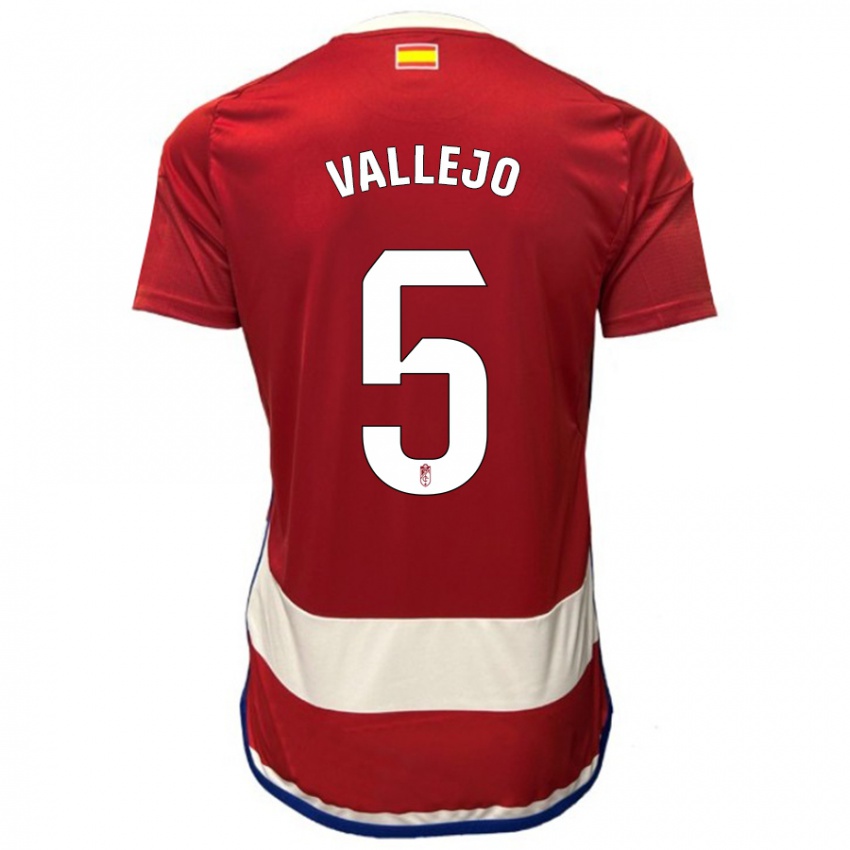 Mann Jesus Vallejo #5 Rød Hjemmetrøye Drakt Trøye 2023/24 Skjorter T-Skjorte