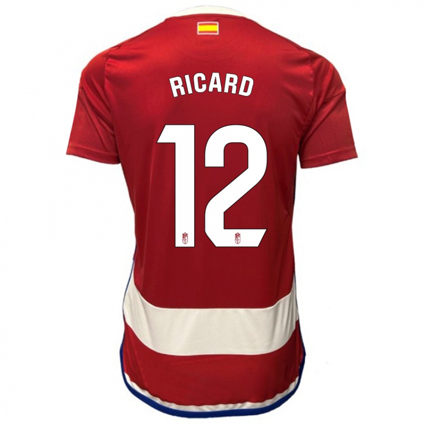 Mann Ricard Sanchez #12 Rød Hjemmetrøye Drakt Trøye 2023/24 Skjorter T-Skjorte