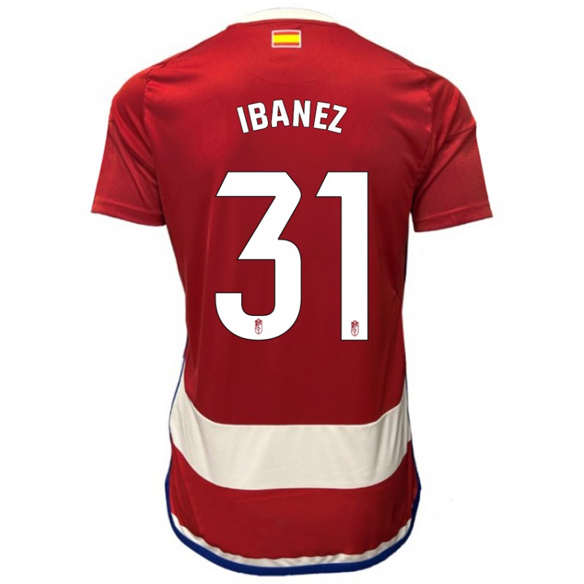 Mann Alba Ibáñez #31 Rød Hjemmetrøye Drakt Trøye 2023/24 Skjorter T-Skjorte