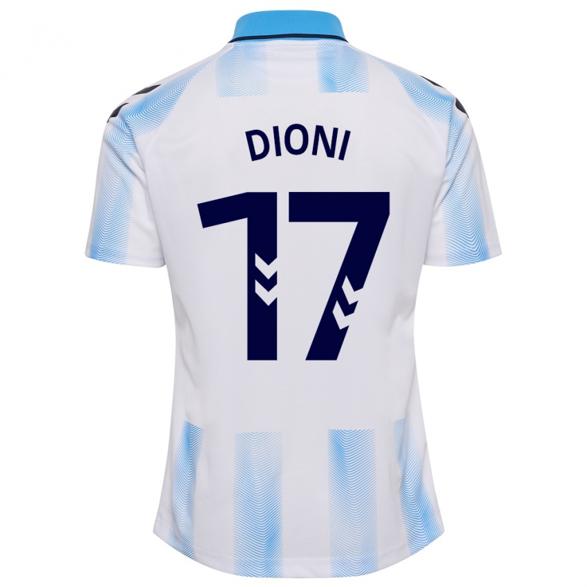 Mann Dioni #17 Hvit Blå Hjemmetrøye Drakt Trøye 2023/24 Skjorter T-Skjorte