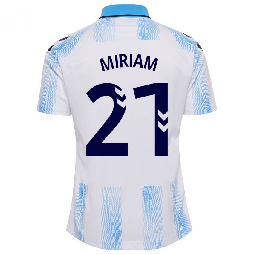 Mann Miriam #21 Hvit Blå Hjemmetrøye Drakt Trøye 2023/24 Skjorter T-Skjorte