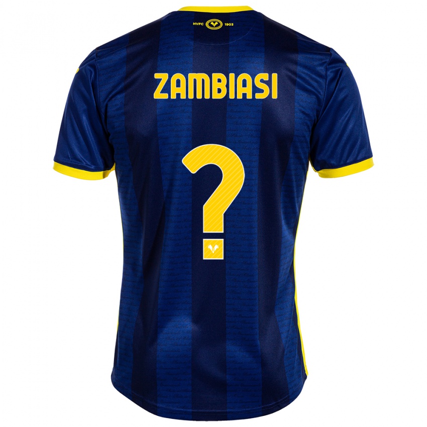 Mann Yonas Zambiasi #0 Marinen Hjemmetrøye Drakt Trøye 2023/24 Skjorter T-Skjorte