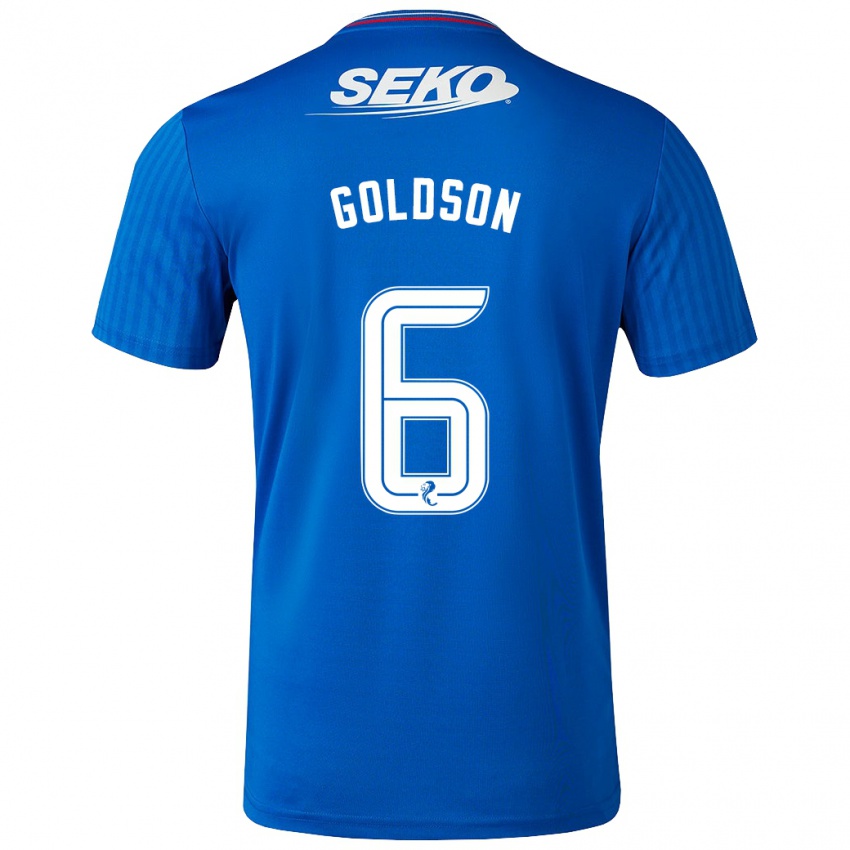 Mann Connor Goldson #6 Blå Hjemmetrøye Drakt Trøye 2023/24 Skjorter T-Skjorte