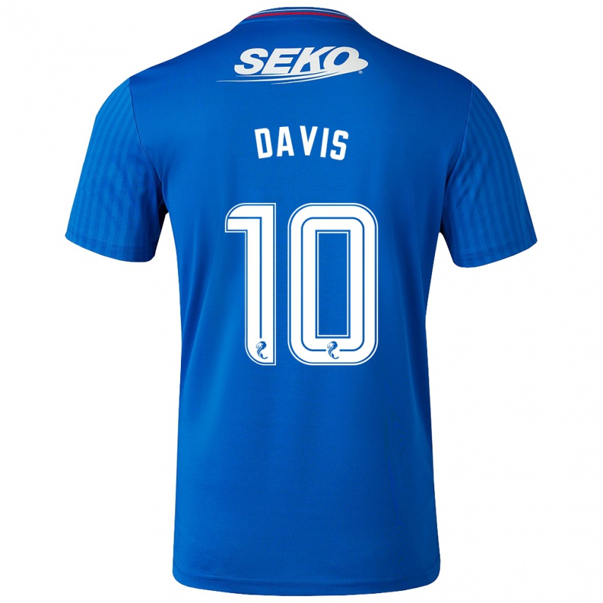 Mann Steven Davis #10 Blå Hjemmetrøye Drakt Trøye 2023/24 Skjorter T-Skjorte