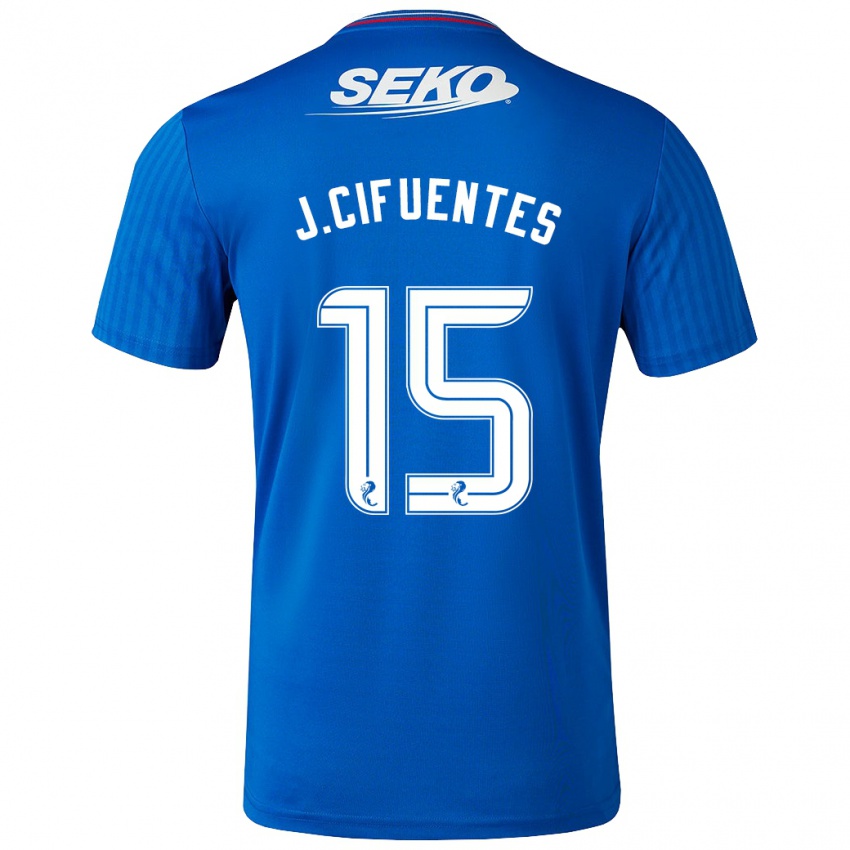 Mann José Cifuentes #15 Blå Hjemmetrøye Drakt Trøye 2023/24 Skjorter T-Skjorte