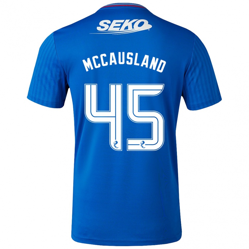 Mann Ross Mccausland #45 Blå Hjemmetrøye Drakt Trøye 2023/24 Skjorter T-Skjorte