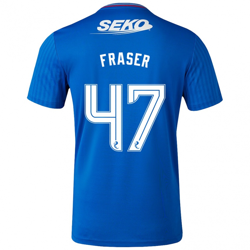 Mann Robbie Fraser #47 Blå Hjemmetrøye Drakt Trøye 2023/24 Skjorter T-Skjorte