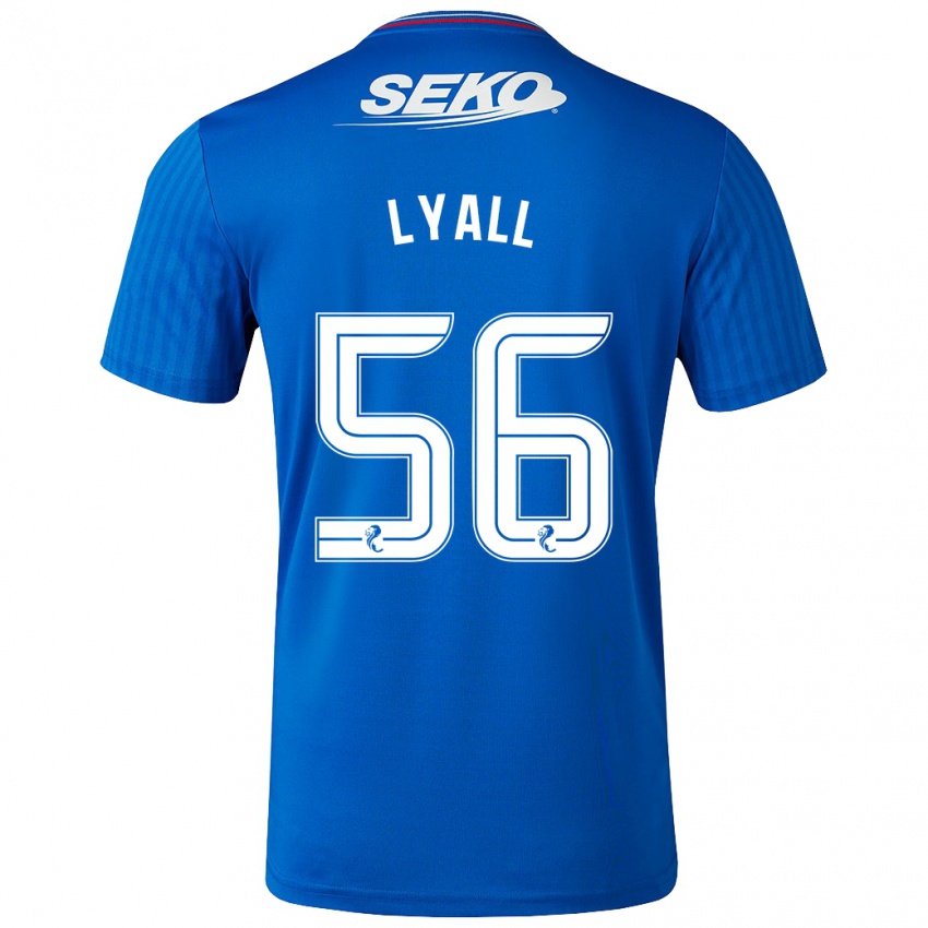 Mann Arron Lyall #56 Blå Hjemmetrøye Drakt Trøye 2023/24 Skjorter T-Skjorte