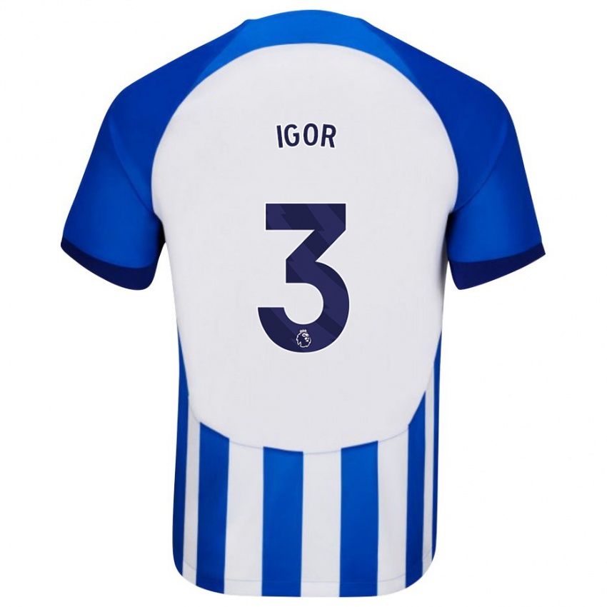 Mann Igor #3 Blå Hjemmetrøye Drakt Trøye 2023/24 Skjorter T-Skjorte