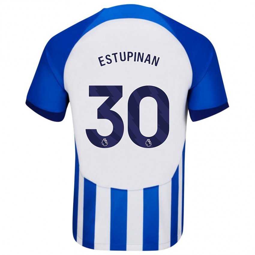 Mann Pervis Estupinan #30 Blå Hjemmetrøye Drakt Trøye 2023/24 Skjorter T-Skjorte