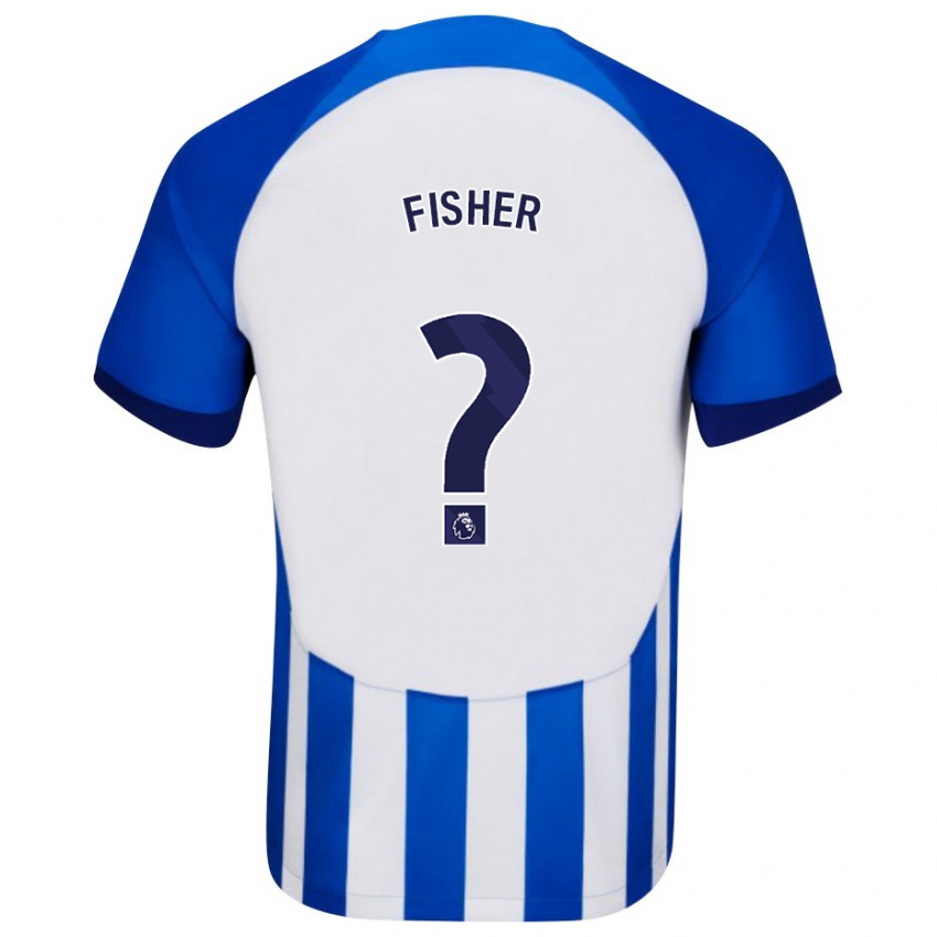 Mann Hugo Fisher #0 Blå Hjemmetrøye Drakt Trøye 2023/24 Skjorter T-Skjorte