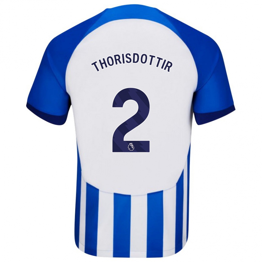 Mann Maria Thorisdottir #2 Blå Hjemmetrøye Drakt Trøye 2023/24 Skjorter T-Skjorte
