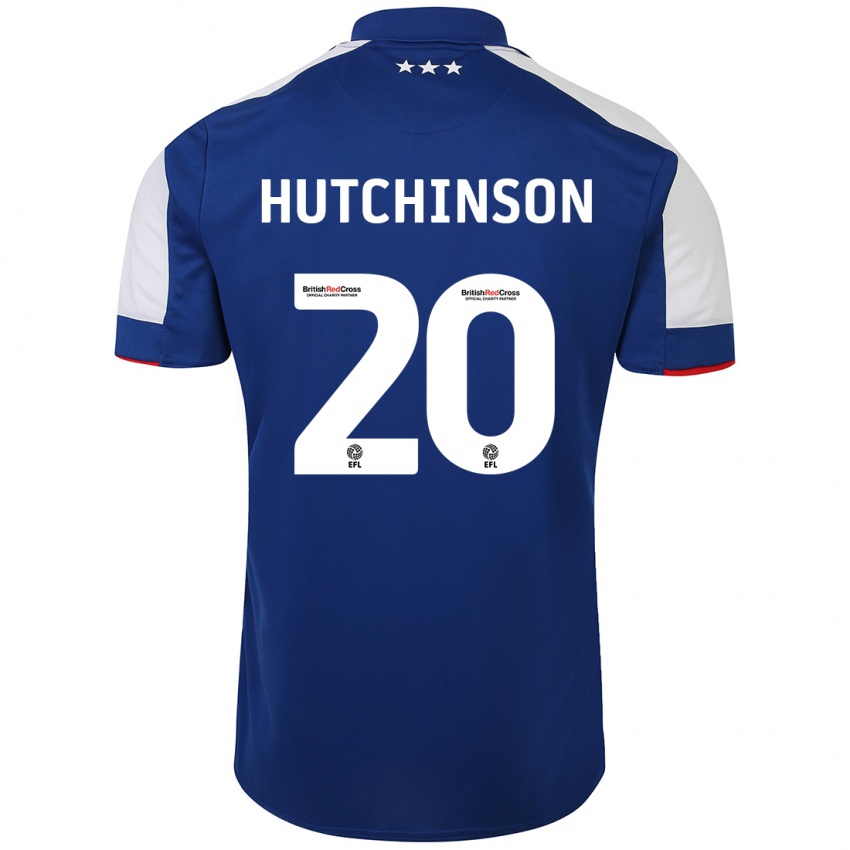 Mann Omari Hutchinson #20 Blå Hjemmetrøye Drakt Trøye 2023/24 Skjorter T-Skjorte