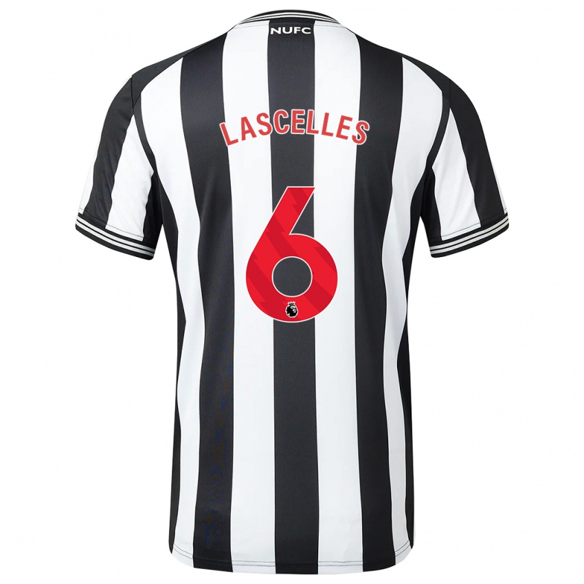 Mann Jamaal Lascelles #6 Svart Hvit Hjemmetrøye Drakt Trøye 2023/24 Skjorter T-Skjorte