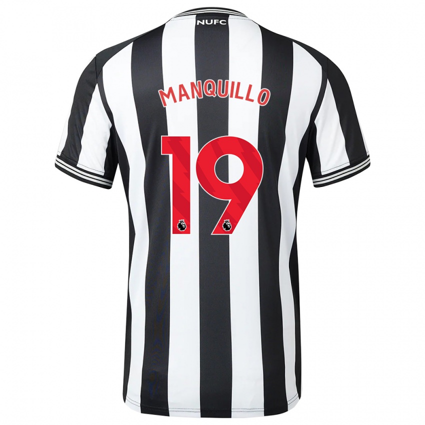 Mann Javier Manquillo #19 Svart Hvit Hjemmetrøye Drakt Trøye 2023/24 Skjorter T-Skjorte