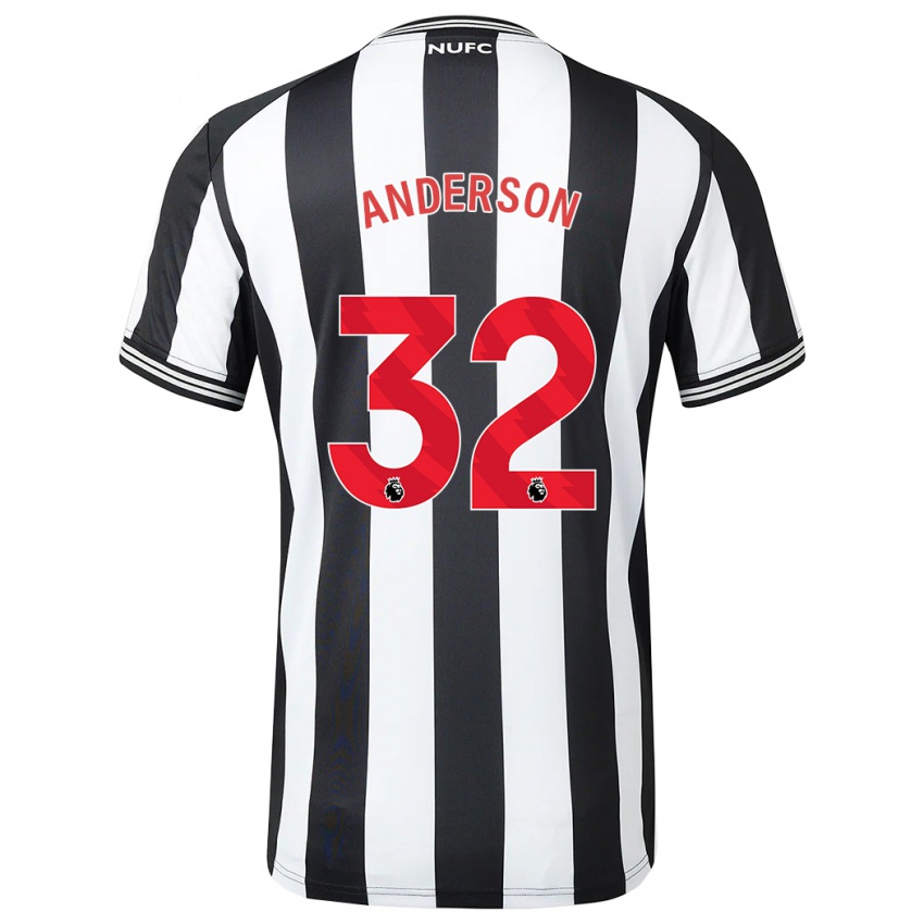 Mann Elliot Anderson #32 Svart Hvit Hjemmetrøye Drakt Trøye 2023/24 Skjorter T-Skjorte