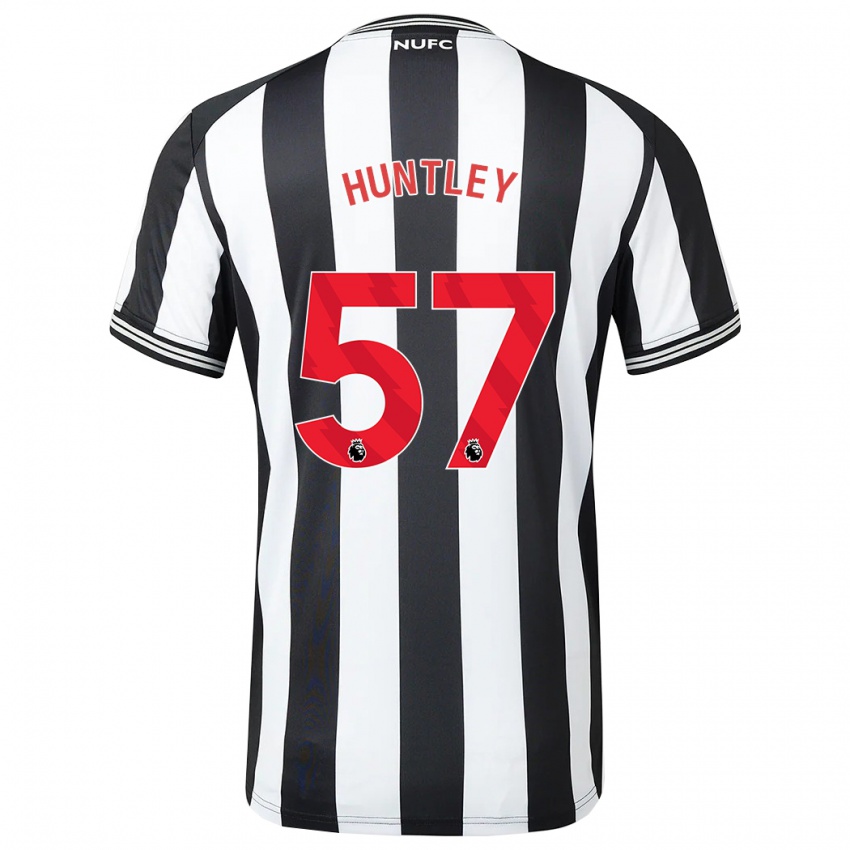 Mann James Huntley #57 Svart Hvit Hjemmetrøye Drakt Trøye 2023/24 Skjorter T-Skjorte