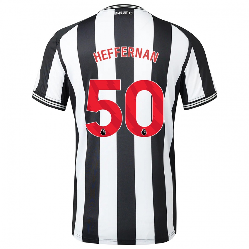 Mann Cathal Heffernan #50 Svart Hvit Hjemmetrøye Drakt Trøye 2023/24 Skjorter T-Skjorte