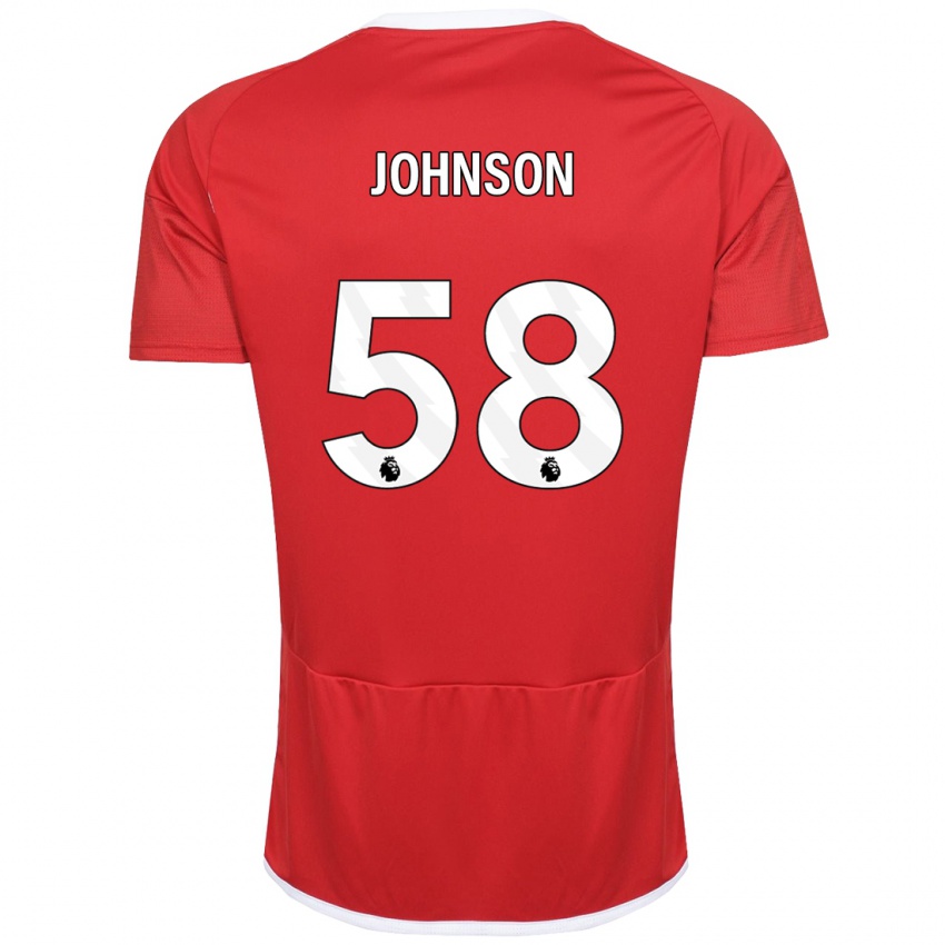 Mann Pharrell Johnson #58 Rød Hjemmetrøye Drakt Trøye 2023/24 Skjorter T-Skjorte