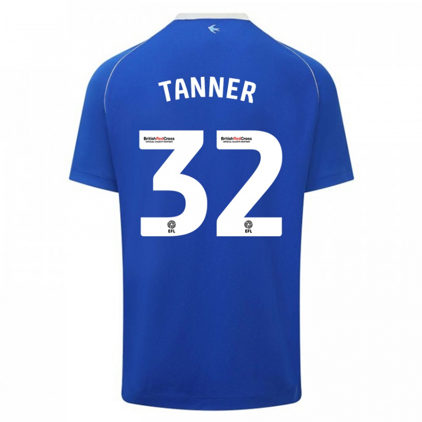 Mann Ollie Tanner #32 Blå Hjemmetrøye Drakt Trøye 2023/24 Skjorter T-Skjorte