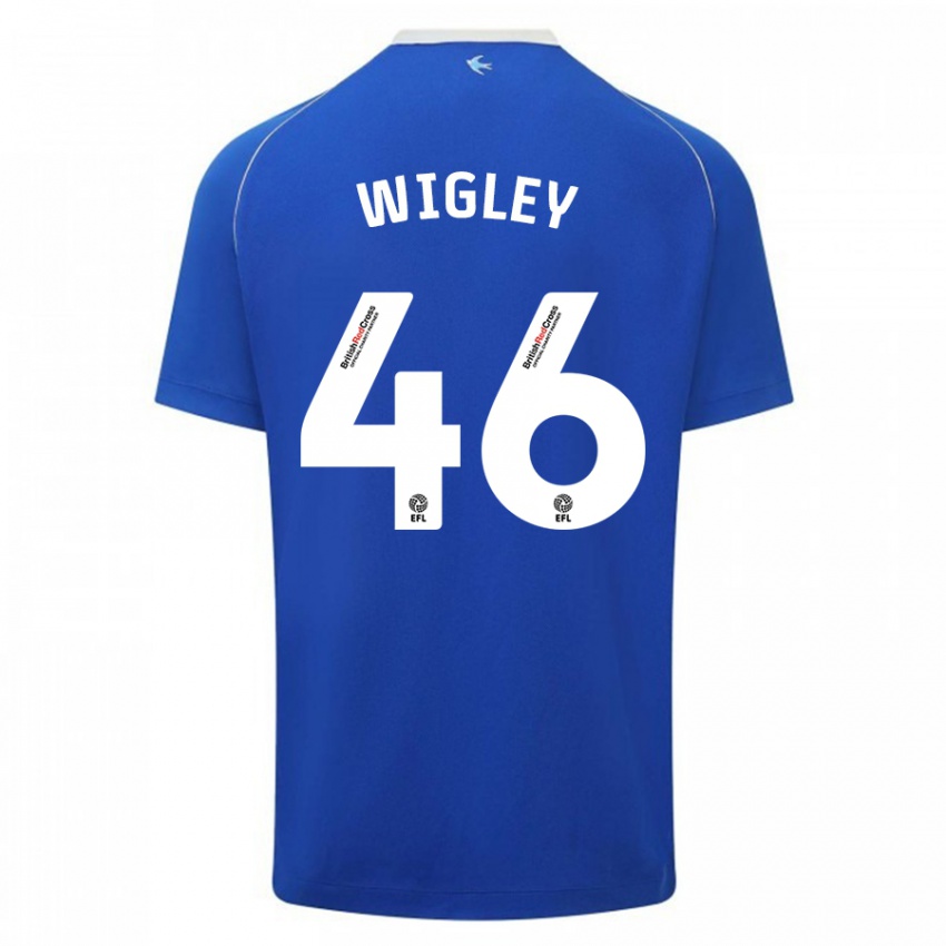 Mann Morgan Wigley #46 Blå Hjemmetrøye Drakt Trøye 2023/24 Skjorter T-Skjorte