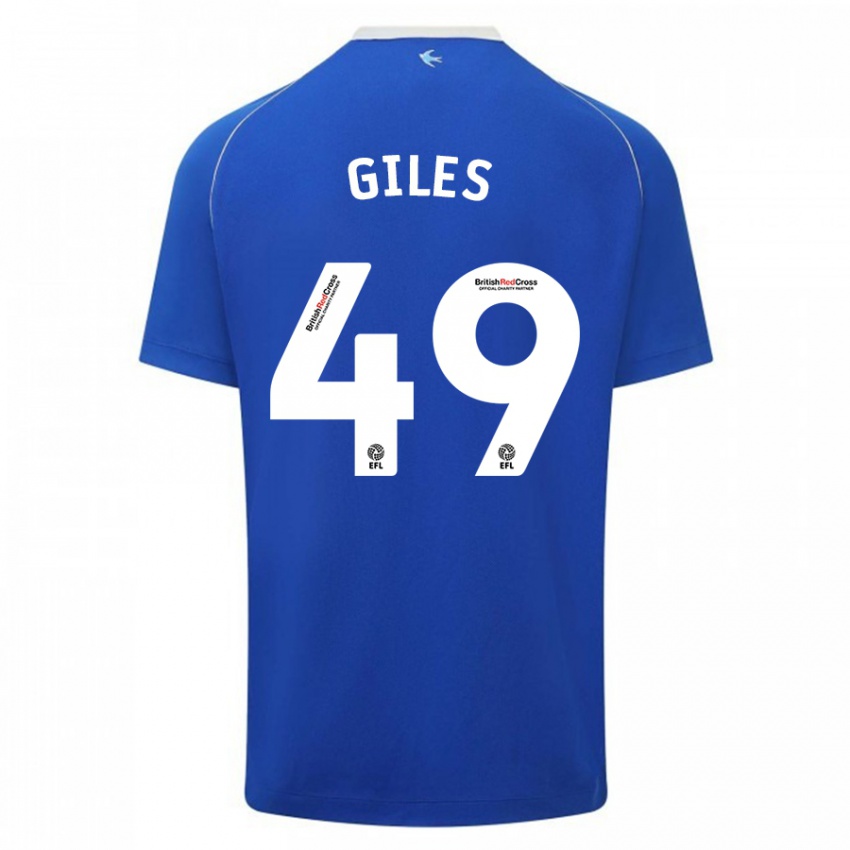 Mann Luey Giles #49 Blå Hjemmetrøye Drakt Trøye 2023/24 Skjorter T-Skjorte