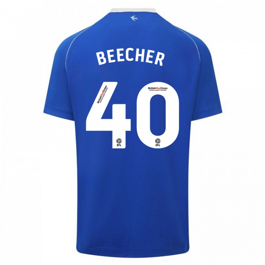Mann Josh Beecher #40 Blå Hjemmetrøye Drakt Trøye 2023/24 Skjorter T-Skjorte
