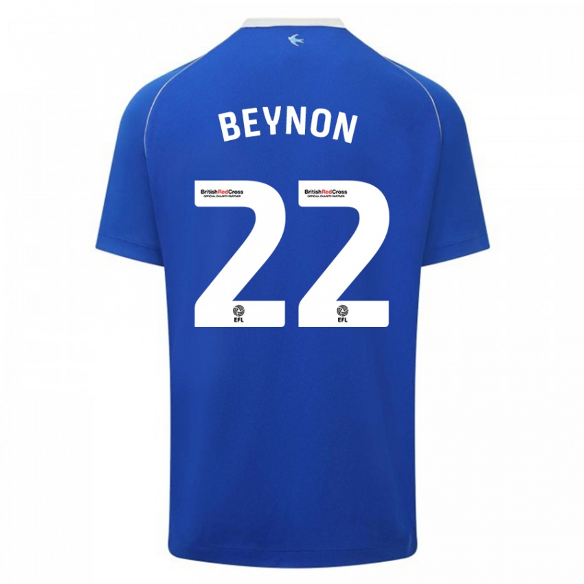 Mann Emma Beynon #22 Blå Hjemmetrøye Drakt Trøye 2023/24 Skjorter T-Skjorte