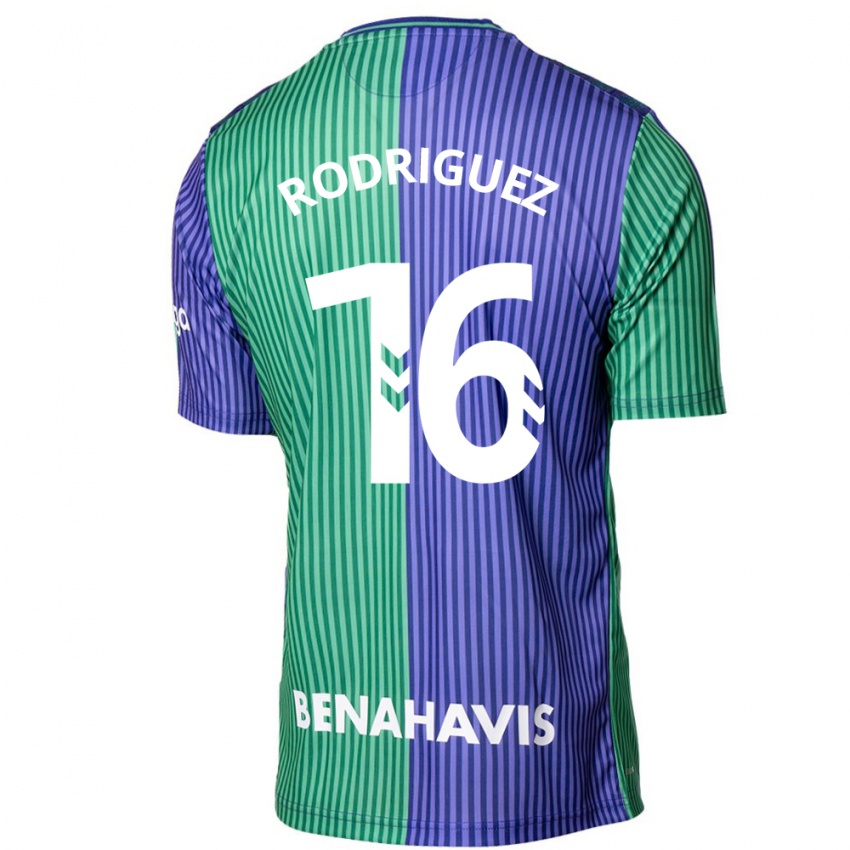 Mann Genaro Rodríguez #16 Grønnblå Bortetrøye Drakt Trøye 2023/24 Skjorter T-Skjorte