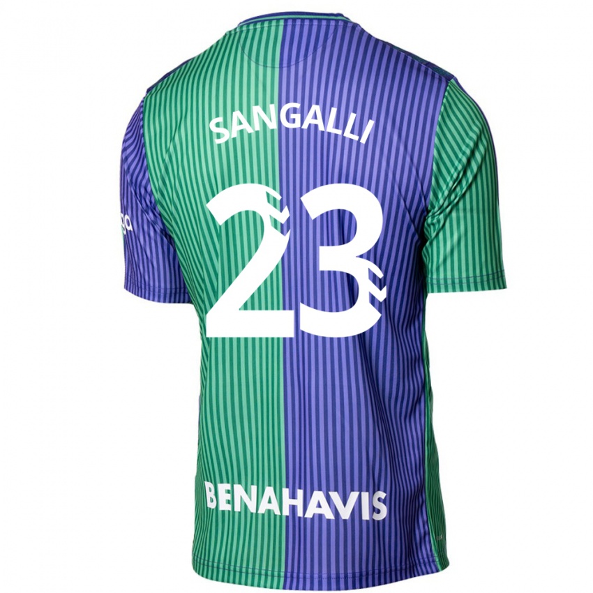 Mann Luca Sangalli #23 Grønnblå Bortetrøye Drakt Trøye 2023/24 Skjorter T-Skjorte