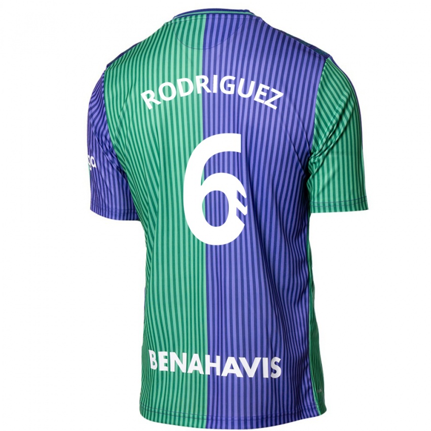 Mann Rafa Rodríguez #6 Grønnblå Bortetrøye Drakt Trøye 2023/24 Skjorter T-Skjorte