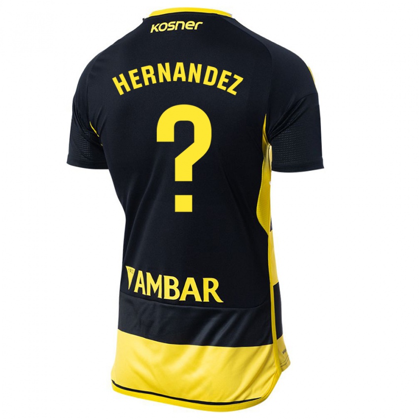 Mann Diego Hernández #0 Svart Gul Bortetrøye Drakt Trøye 2023/24 Skjorter T-Skjorte