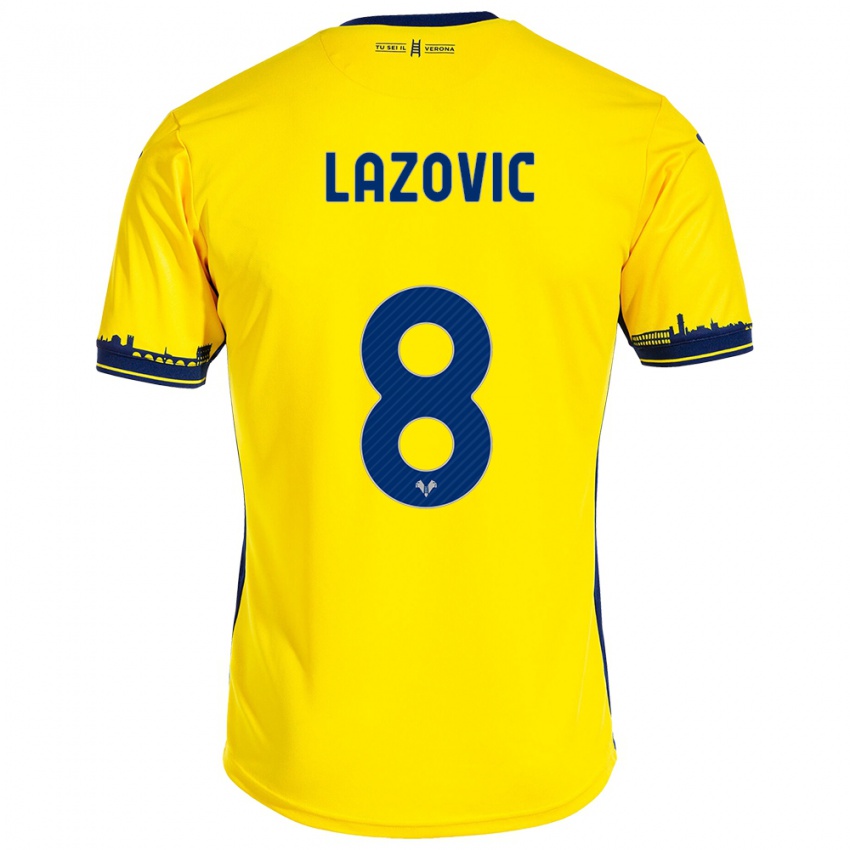 Mann Darko Lazović #8 Gul Bortetrøye Drakt Trøye 2023/24 Skjorter T-Skjorte