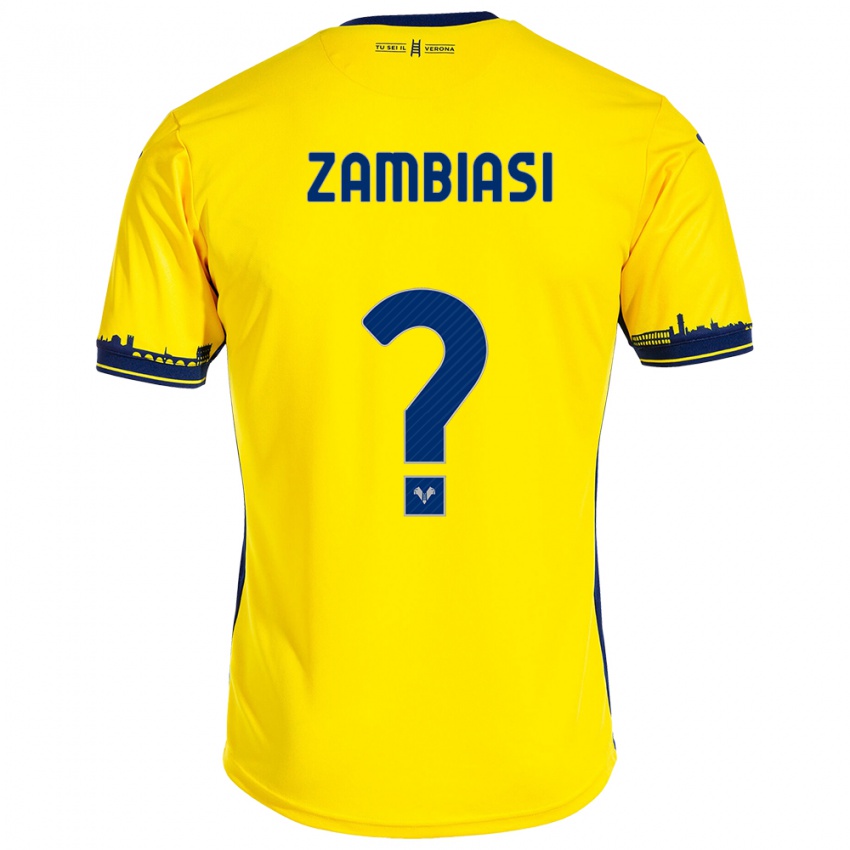 Mann Yonas Zambiasi #0 Gul Bortetrøye Drakt Trøye 2023/24 Skjorter T-Skjorte