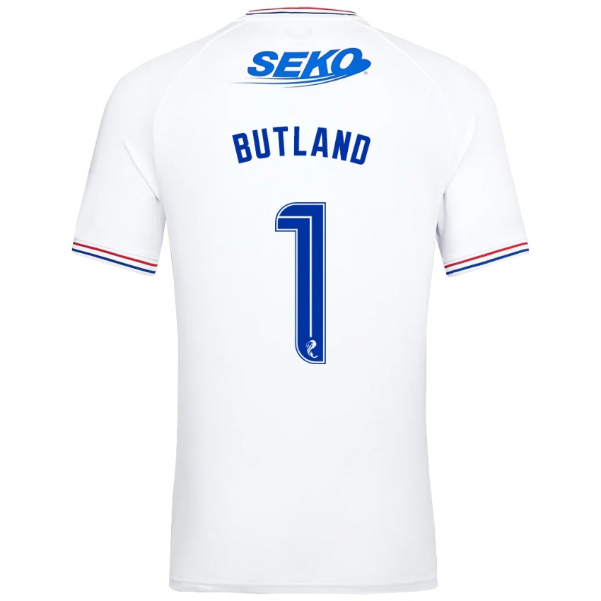 Mann Jack Butland #1 Hvit Bortetrøye Drakt Trøye 2023/24 Skjorter T-Skjorte