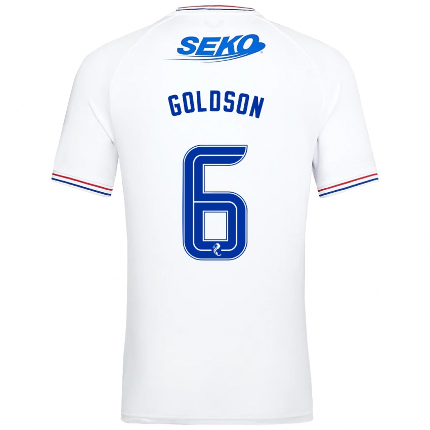 Mann Connor Goldson #6 Hvit Bortetrøye Drakt Trøye 2023/24 Skjorter T-Skjorte