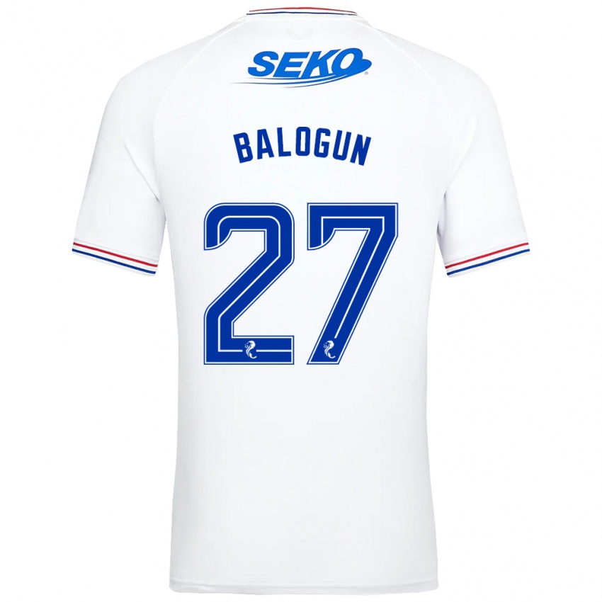 Mann Leon Balogun #27 Hvit Bortetrøye Drakt Trøye 2023/24 Skjorter T-Skjorte