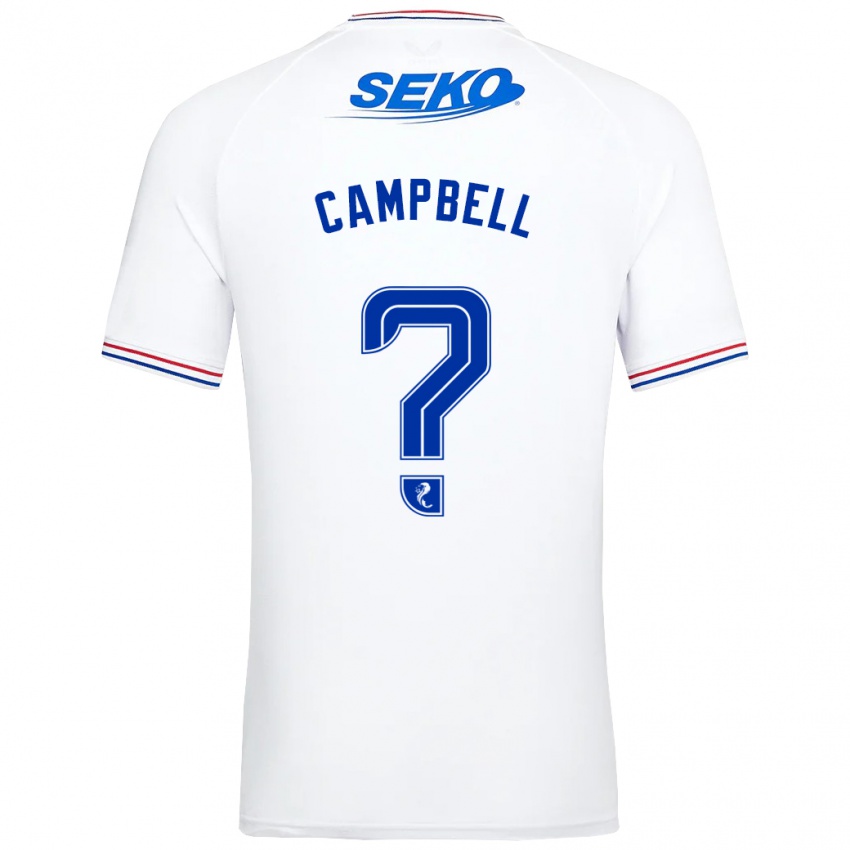 Mann Connor Campbell #0 Hvit Bortetrøye Drakt Trøye 2023/24 Skjorter T-Skjorte