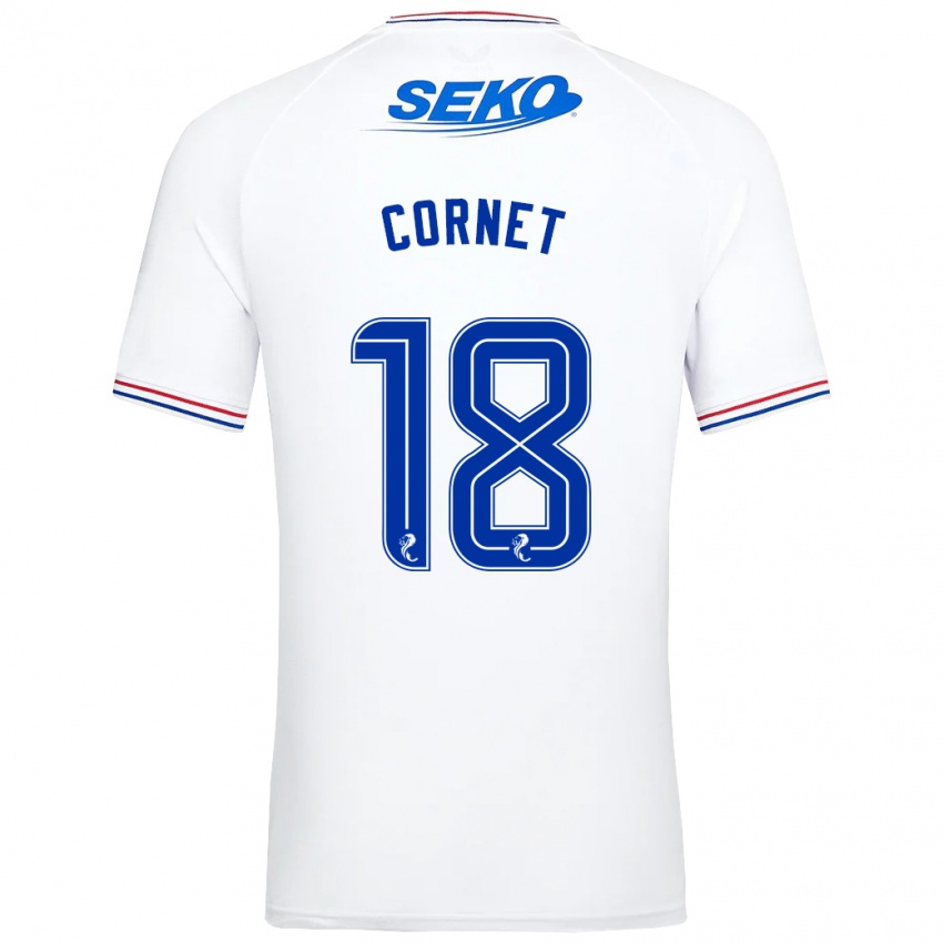 Mann Chelsea Cornet #18 Hvit Bortetrøye Drakt Trøye 2023/24 Skjorter T-Skjorte