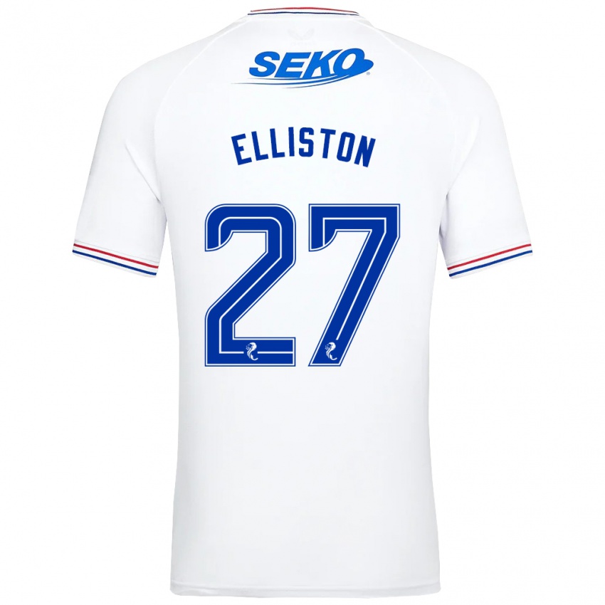 Mann Maddie Elliston #27 Hvit Bortetrøye Drakt Trøye 2023/24 Skjorter T-Skjorte