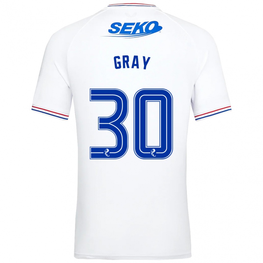 Mann Georgia Gray #30 Hvit Bortetrøye Drakt Trøye 2023/24 Skjorter T-Skjorte