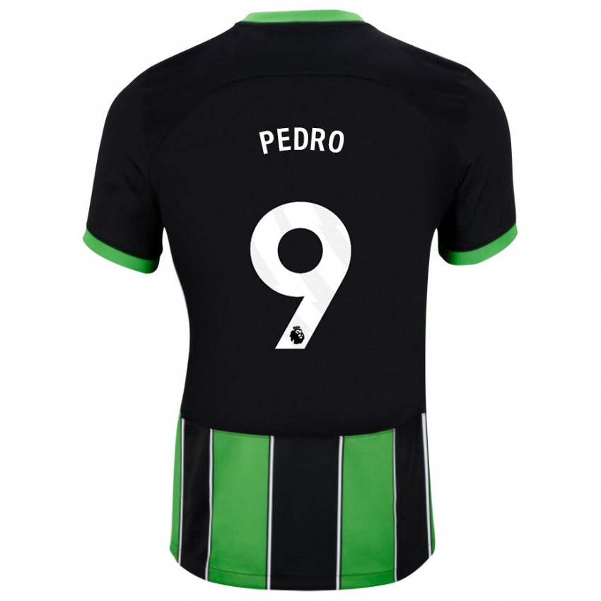 Mann João Pedro #9 Svart Grønn Bortetrøye Drakt Trøye 2023/24 Skjorter T-Skjorte