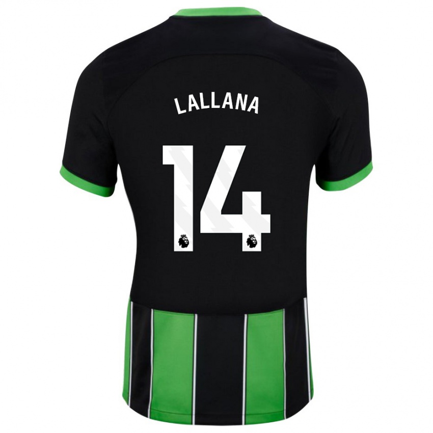 Mann Adam Lallana #14 Svart Grønn Bortetrøye Drakt Trøye 2023/24 Skjorter T-Skjorte