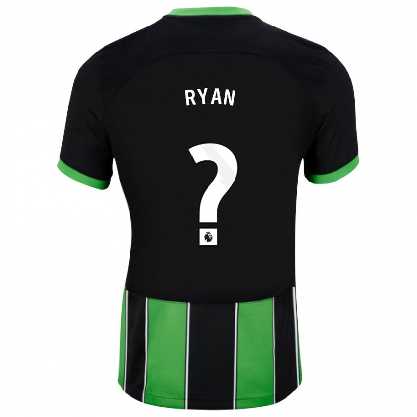 Mann Kain Ryan #0 Svart Grønn Bortetrøye Drakt Trøye 2023/24 Skjorter T-Skjorte