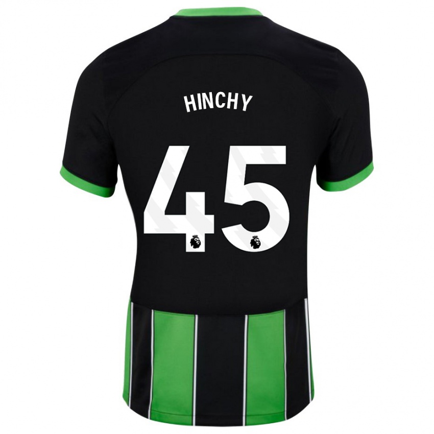 Mann Jack Hinchy #45 Svart Grønn Bortetrøye Drakt Trøye 2023/24 Skjorter T-Skjorte